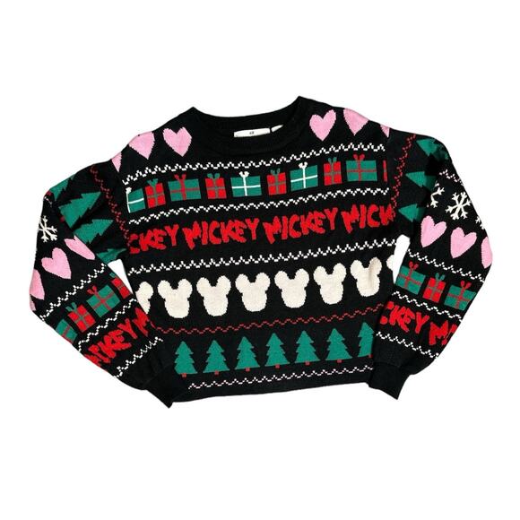H&M Disney Sweaters - H&M Cropped Mickey Mouse Christmas Holiday Sweater Women's Size XL (16/18)